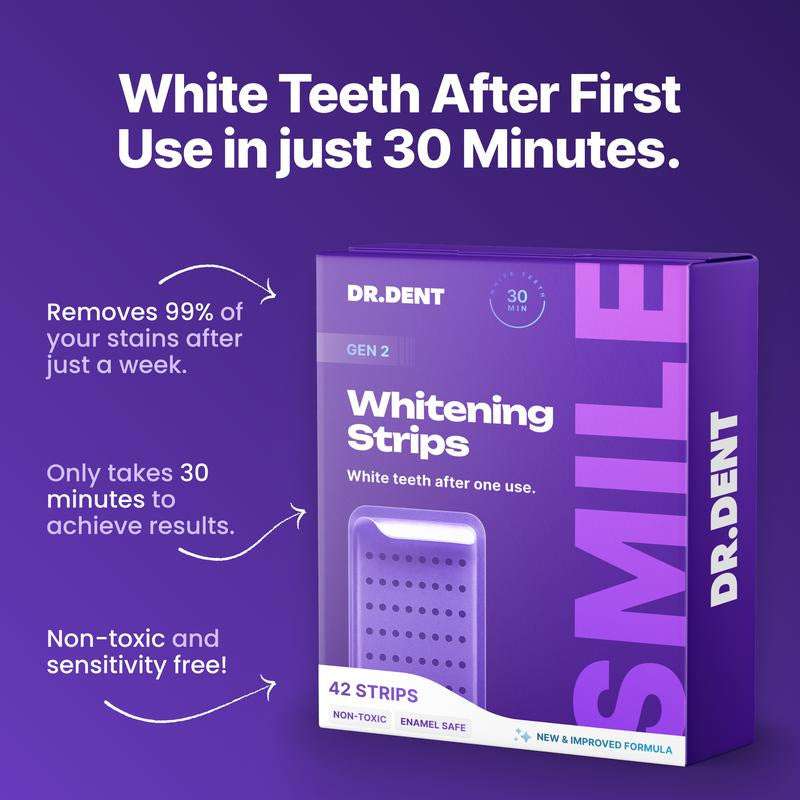 Purple Teeth Whitening Strips | Stain Removal | 42 Strips