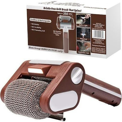 LED Barbecue Grill Cleaning Brush with Roller