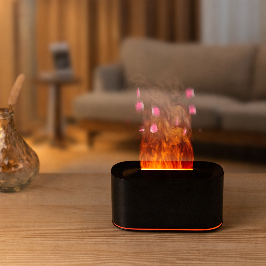 Ultrasonic Aromatherapy Humidifier with Flame Effect
