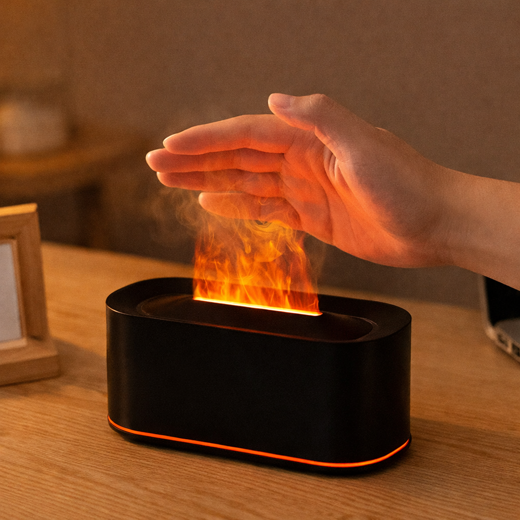 Ultrasonic Aromatherapy Humidifier with Flame Effect