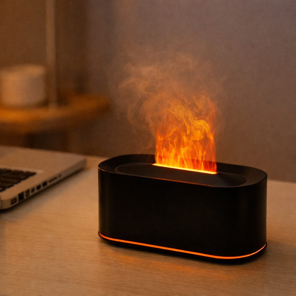 Ultrasonic Aromatherapy Humidifier with Flame Effect