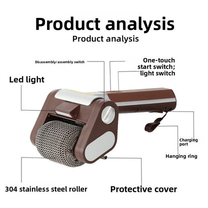 LED Barbecue Grill Cleaning Brush with Roller